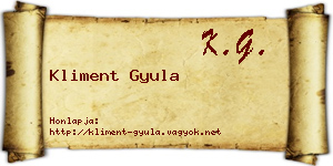 Kliment Gyula névjegykártya